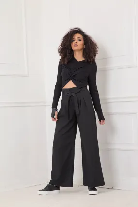 Pants with tie belt - MADLEN