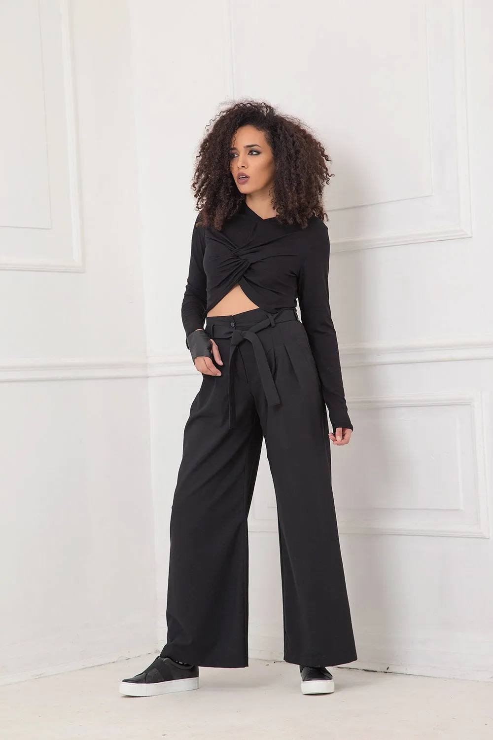 Pants with tie belt - MADLEN