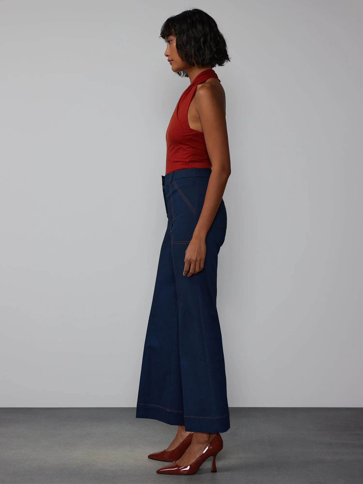 Petite Wide Leg Ankle Pant