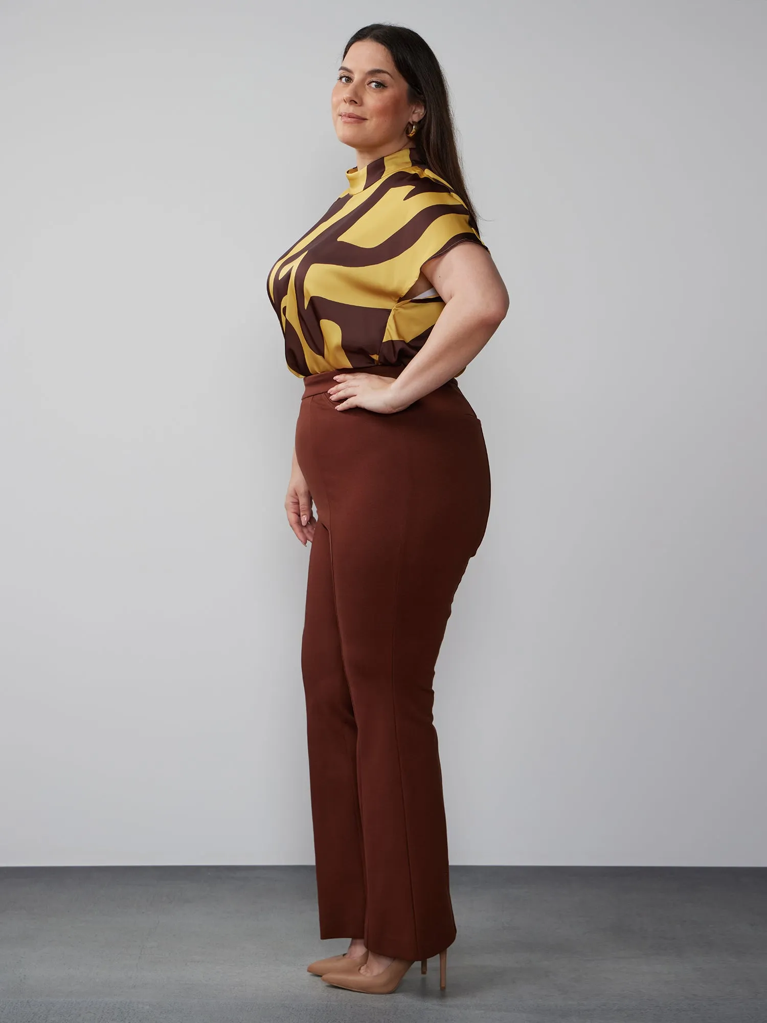 Plus High Rise Bootcut Ponte Pant