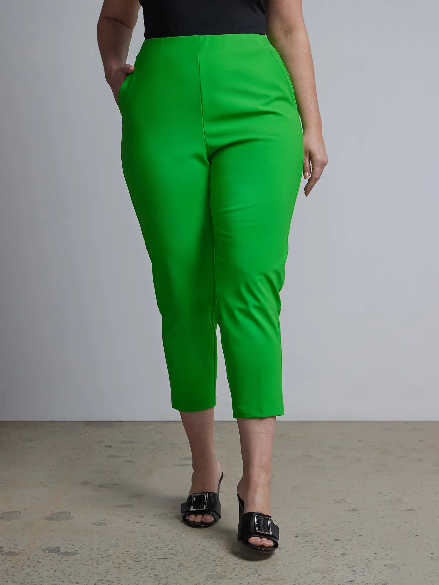 Plus High Rise Cropped Pants