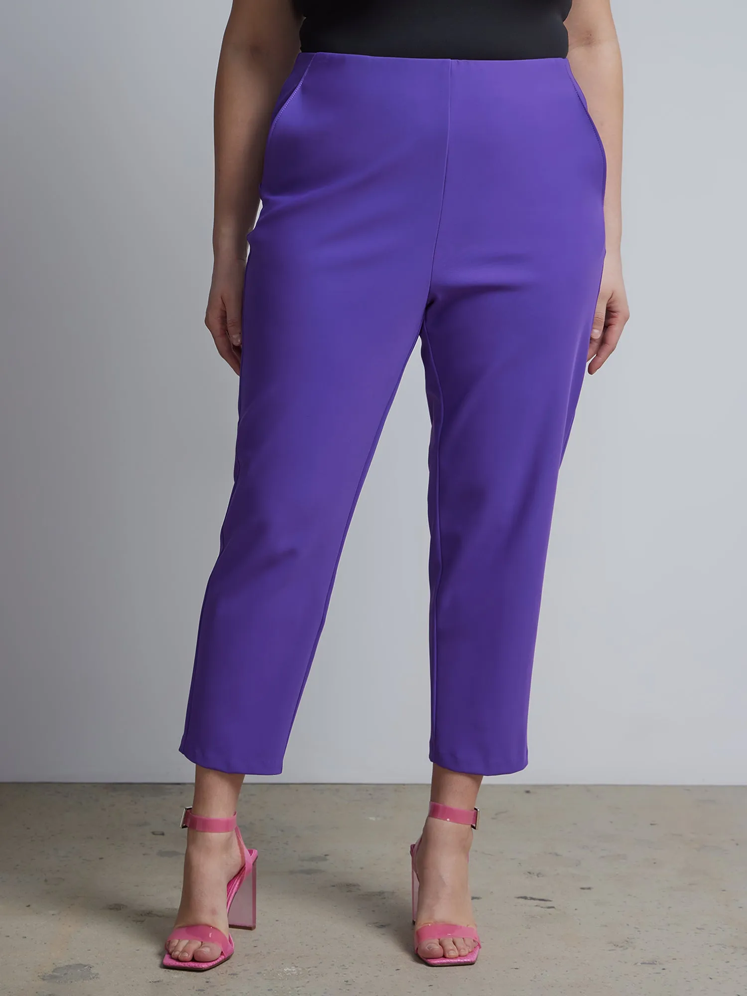 Plus High Rise Cropped Pants