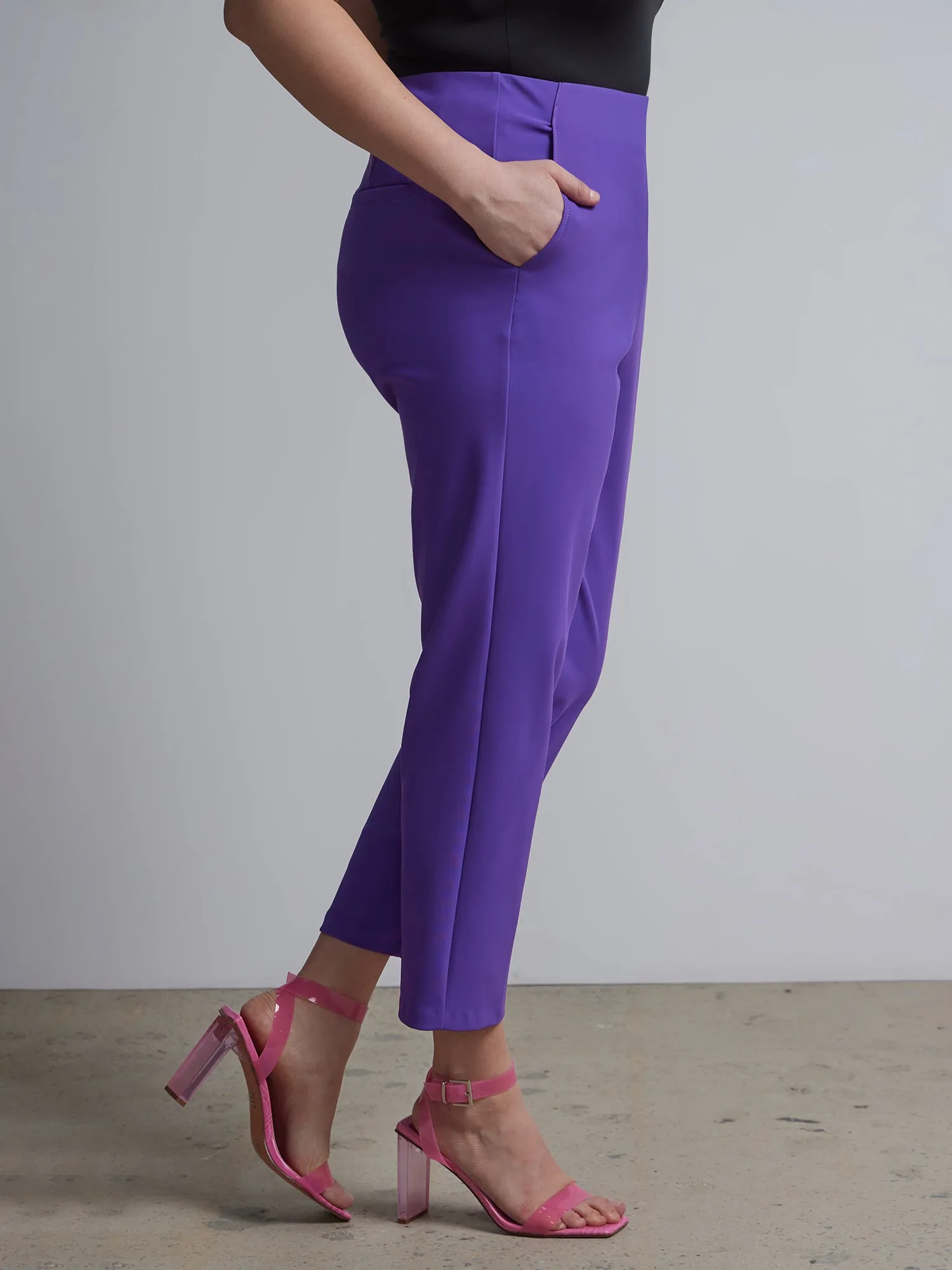 Plus High Rise Cropped Pants