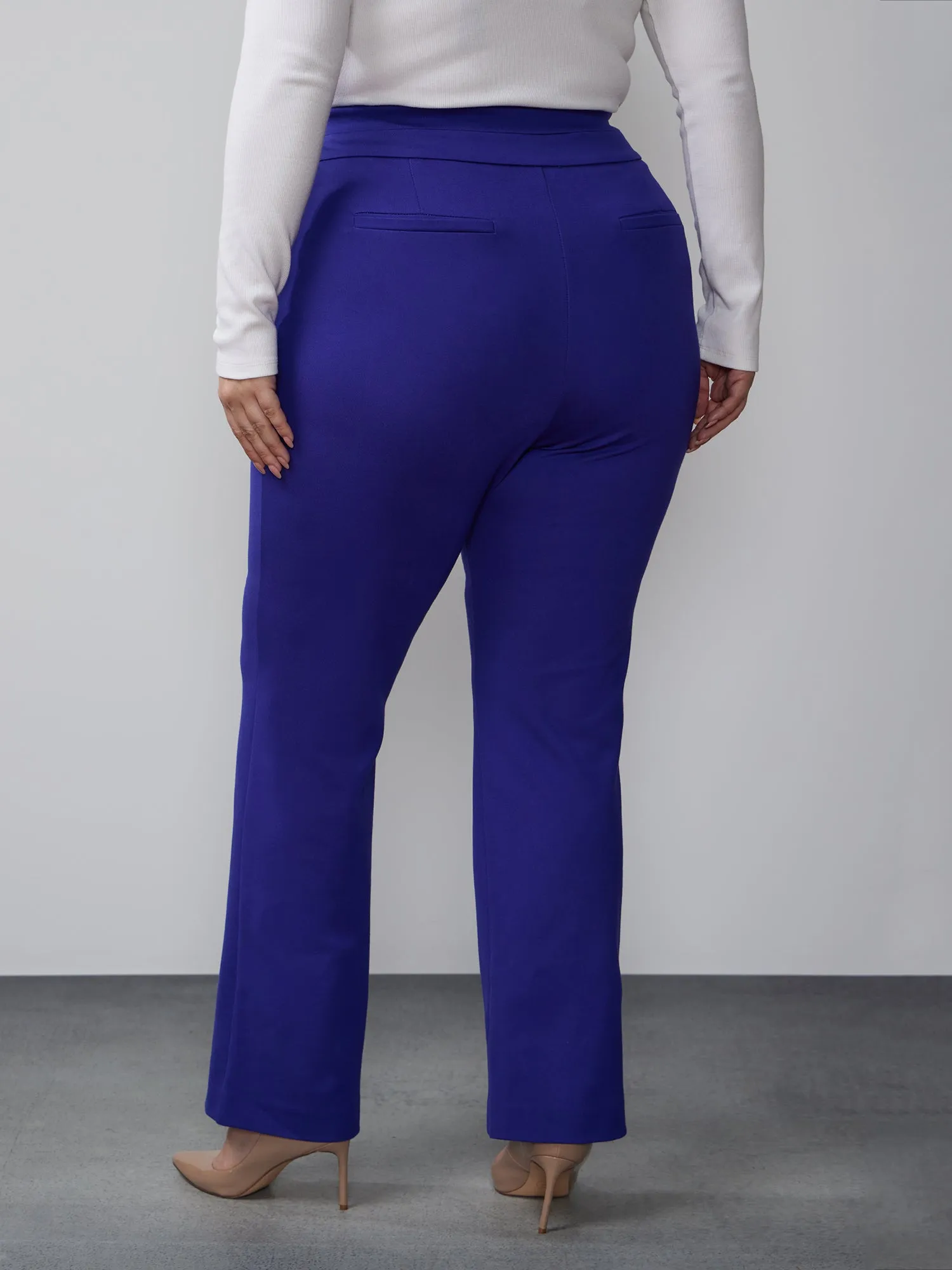 Plus High Rise Straight Leg Ponte Pant