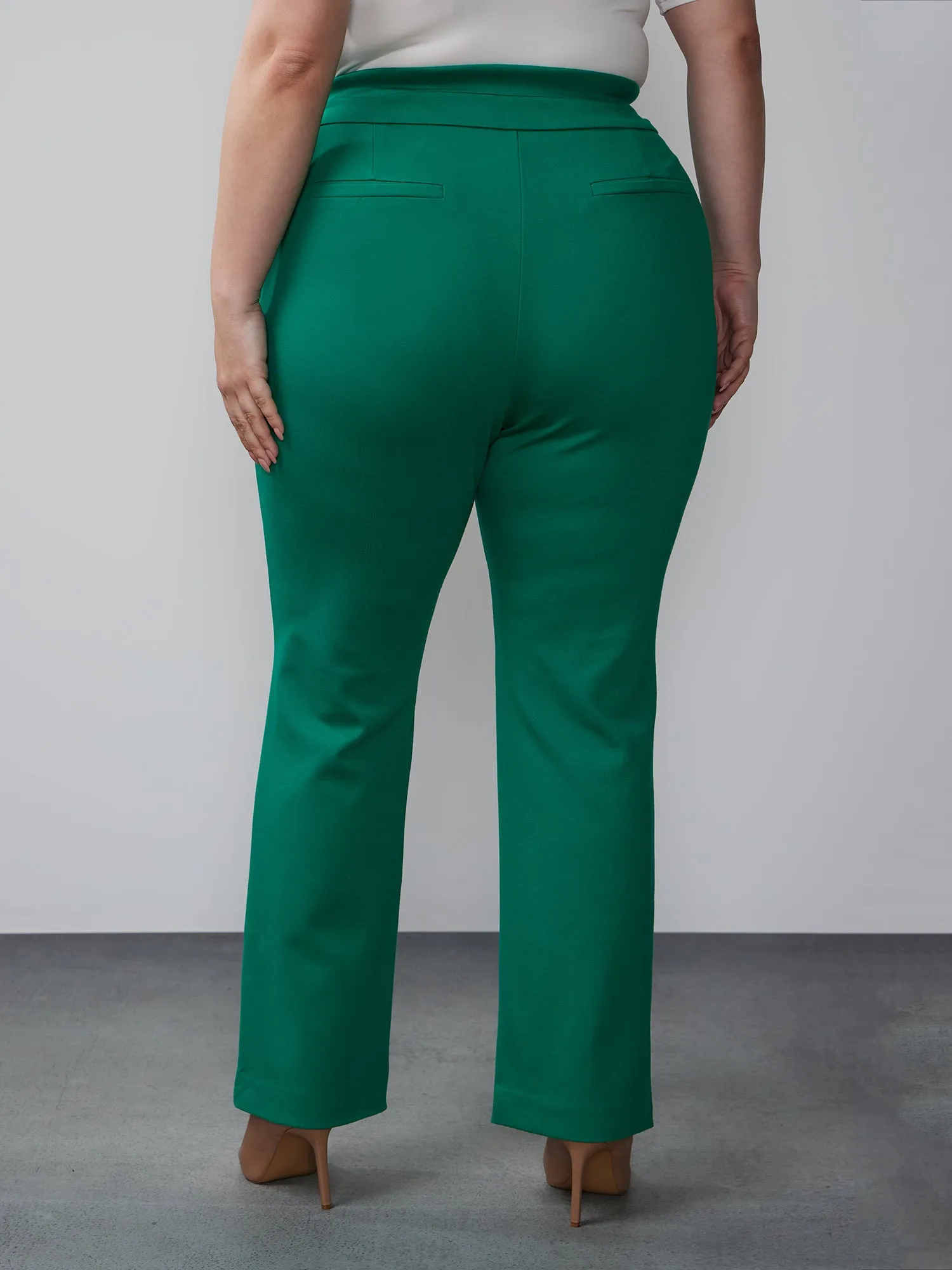 Plus High Rise Straight Leg Ponte Pant
