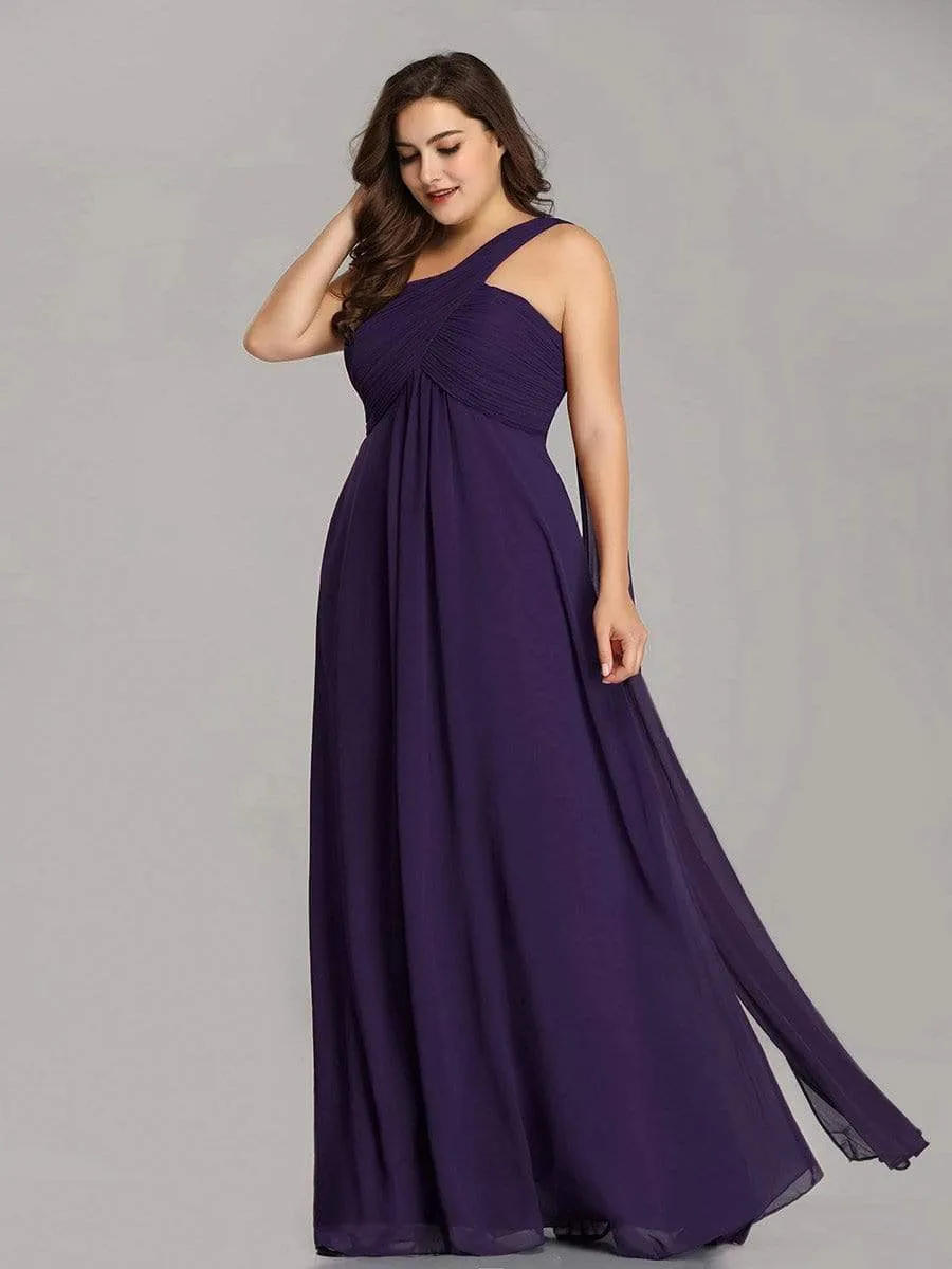 Plus Size Chiffon One Shoulder Evening Dresses for Women