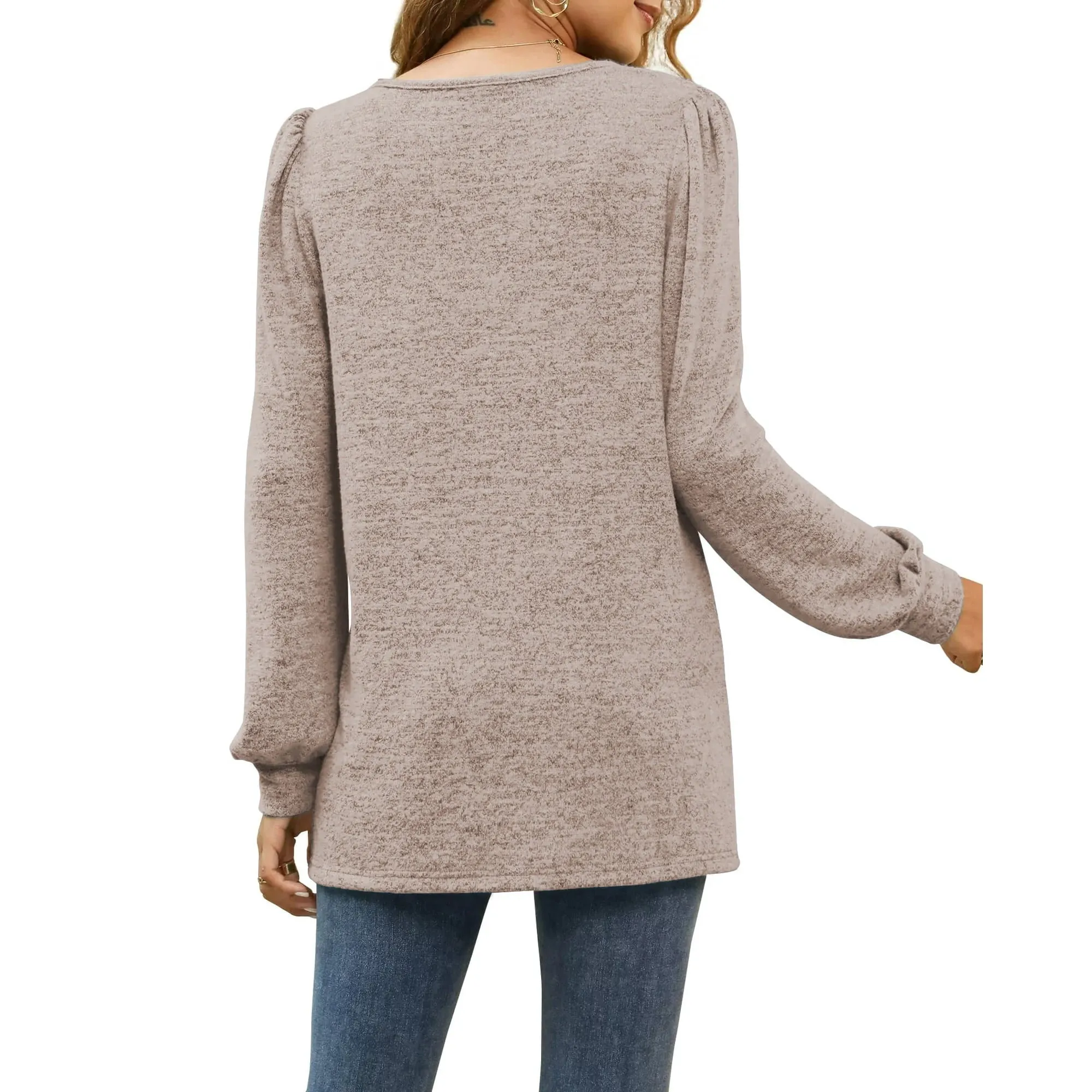 Rosvigor Blouses for Women Long Sleeve Shirts Casual Loose Tunic Fall Winter Tops
