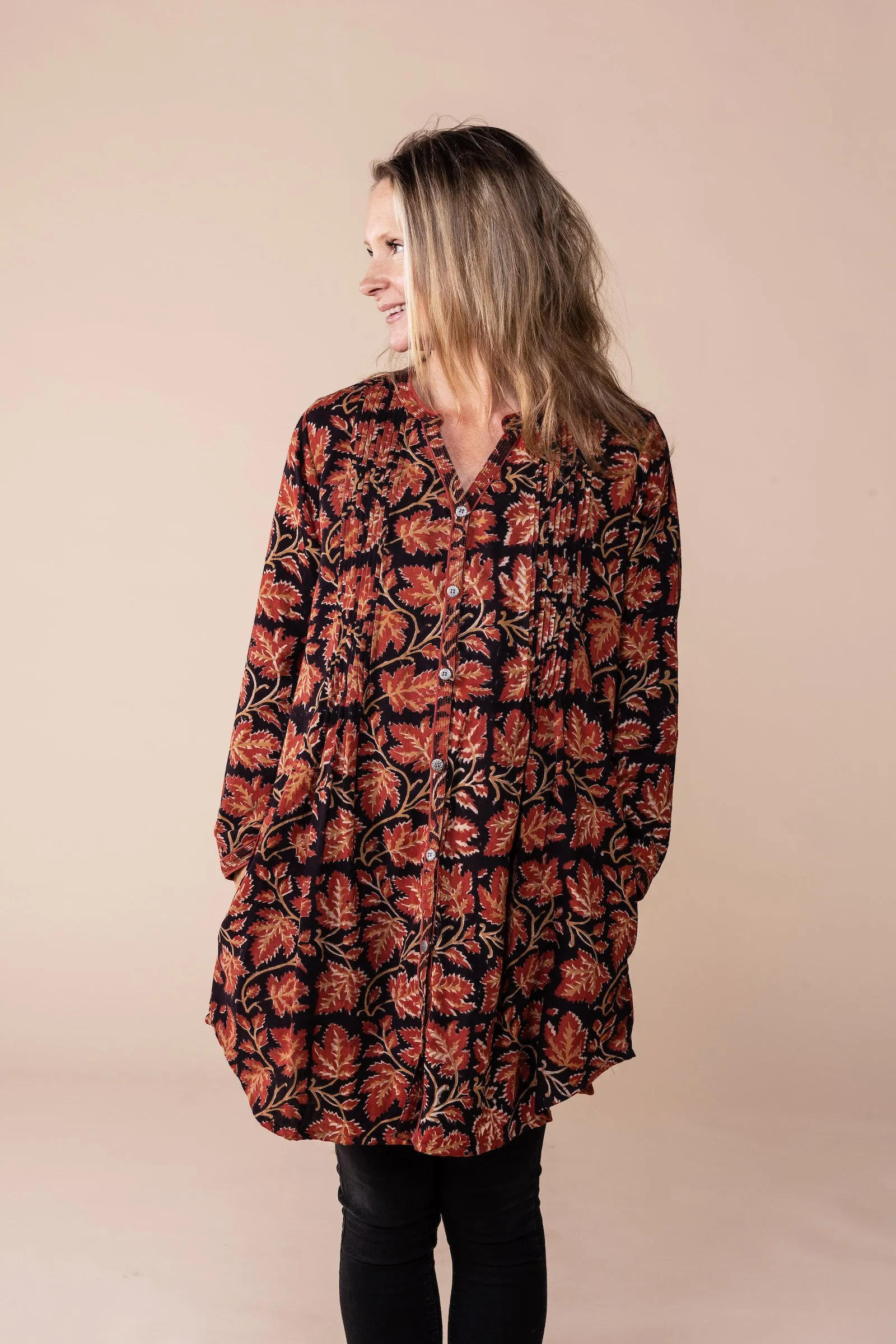 Shimla Tunic Hand Block Printed in Brushed Cotton