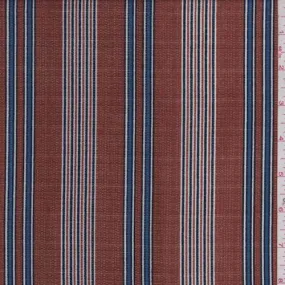 Sienna Brown/Blue Stripe Crepe Georgette Fabric