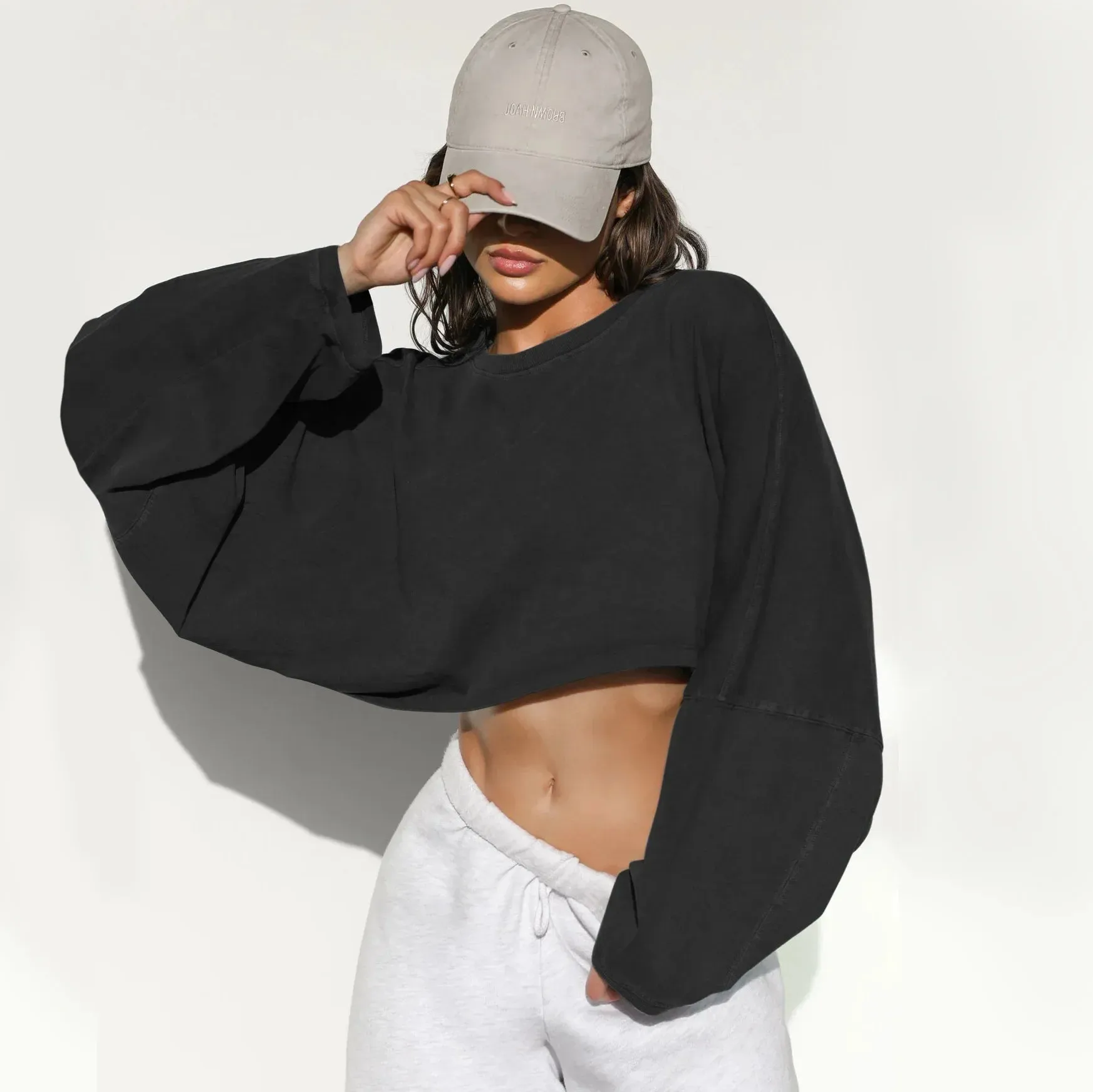 Sports Base Knitted Graphic Summer 2024 Women's Long Sleeve T-shirt