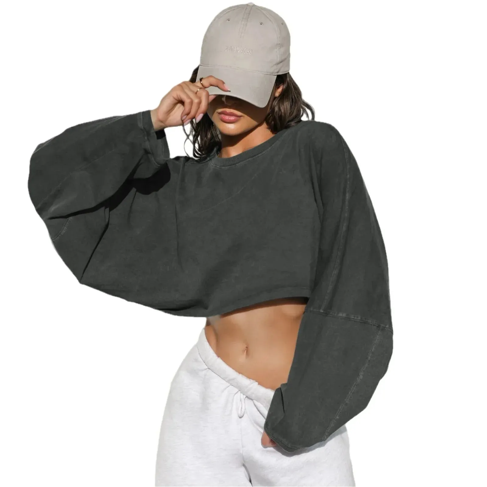 Sports Base Knitted Graphic Summer 2024 Women's Long Sleeve T-shirt