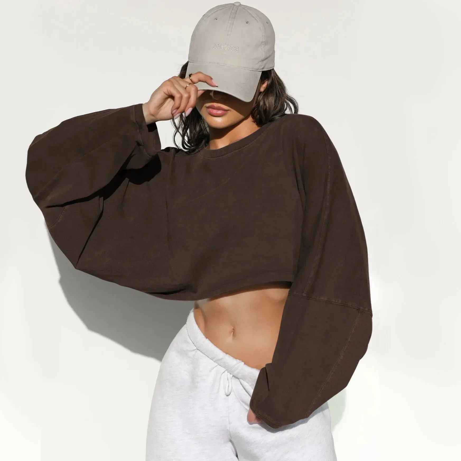 Sports Base Knitted Graphic Summer 2024 Women's Long Sleeve T-shirt