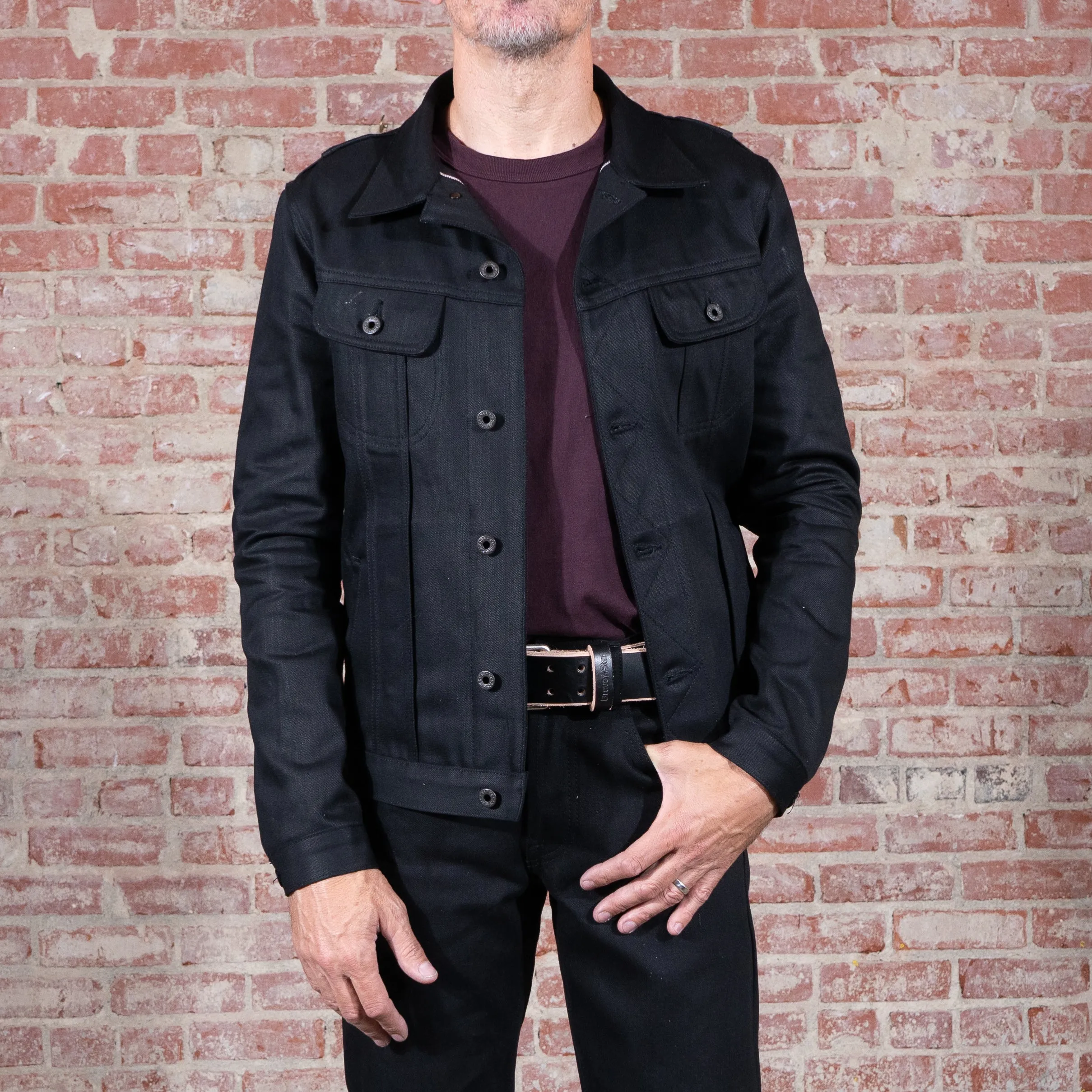 Steadfast Rider 13oz Black Shadow Japan Selvedge Denim Jacket
