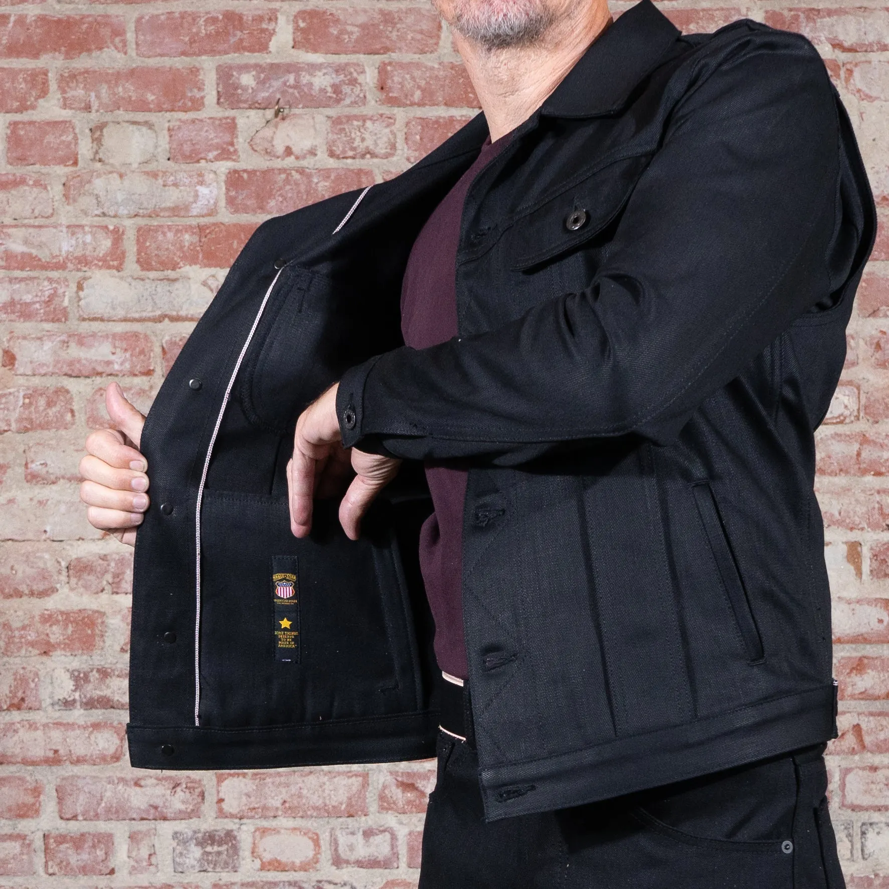 Steadfast Rider 13oz Black Shadow Japan Selvedge Denim Jacket
