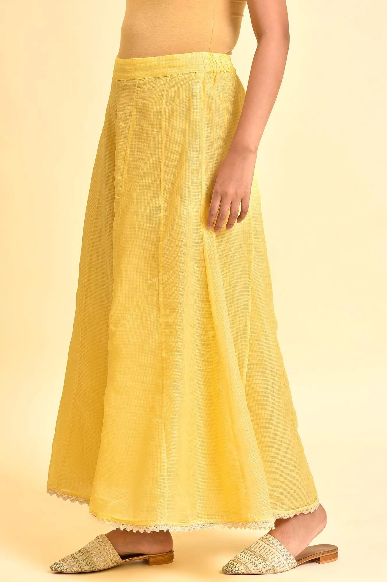 W for Woman Women's Regular Divided Skirt (23FEW62452-219526_Light Yellow_WM)