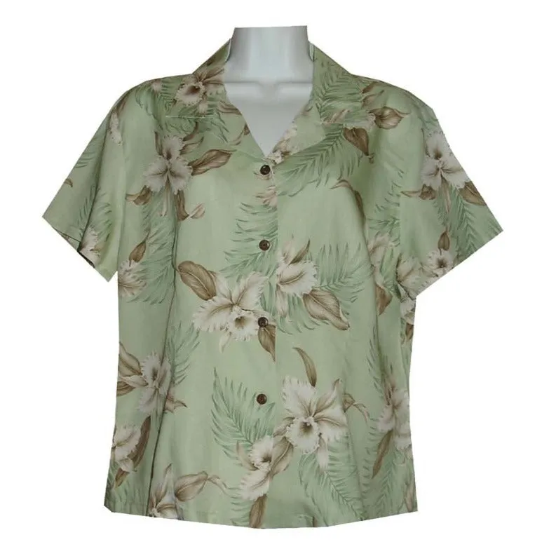 White Orchid Women's Aloha Rayon Blouses