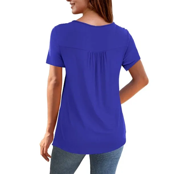 Woman Plus Size Tops Short Sleeves Tunic Shirts