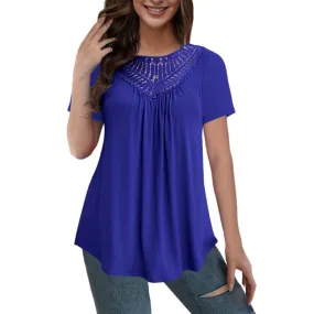 Woman Plus Size Tops Short Sleeves Tunic Shirts