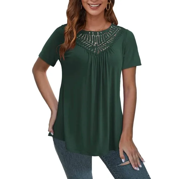 Woman Plus Size Tops Short Sleeves Tunic Shirts