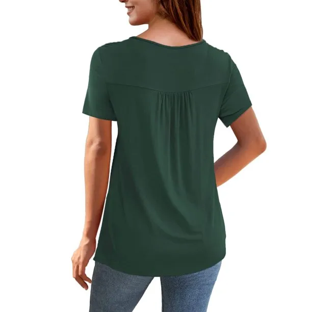 Woman Plus Size Tops Short Sleeves Tunic Shirts