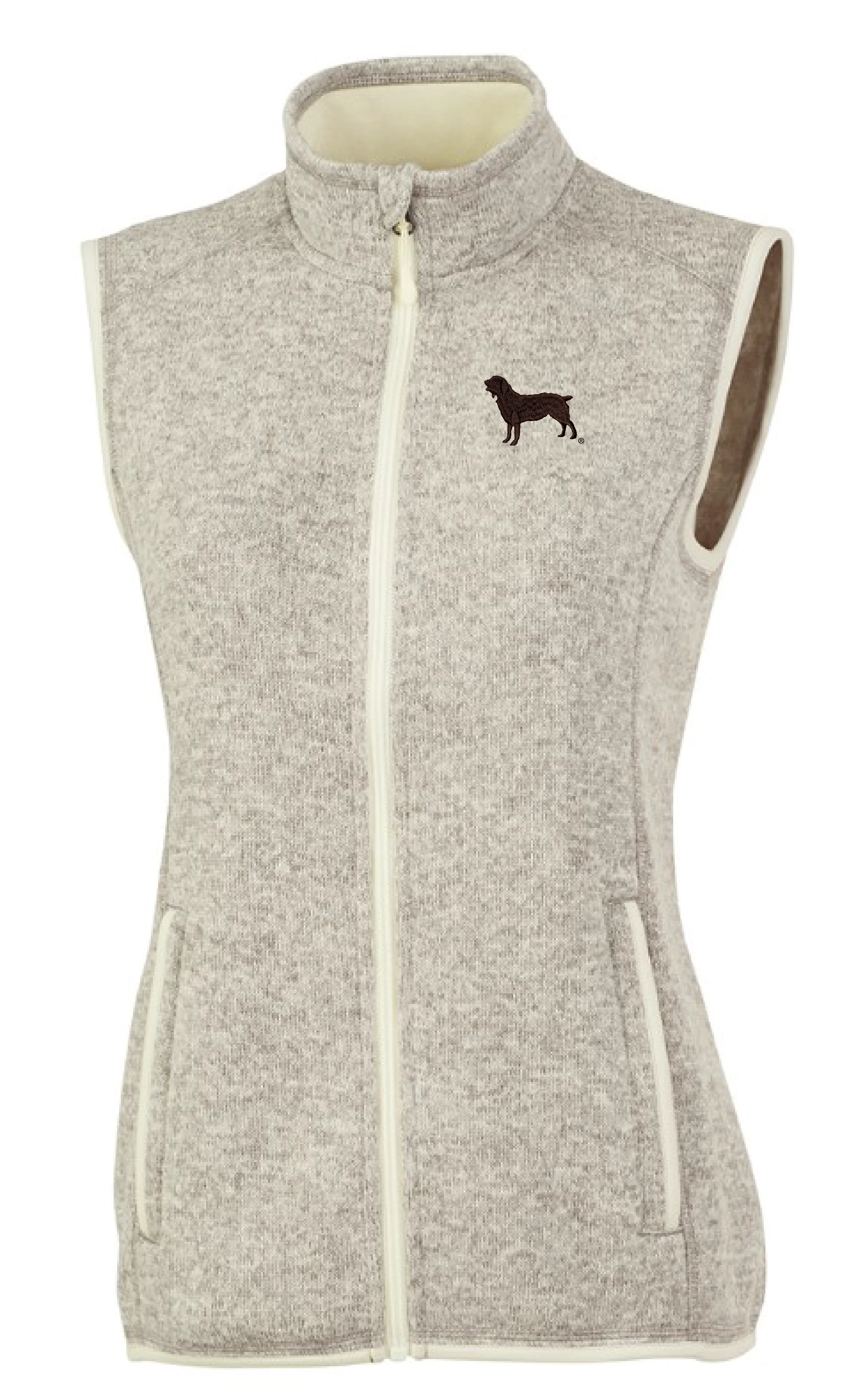 Womens Pacific Heathered Vest with Boykin Spaniel Society Official Silhouette (3 colors)