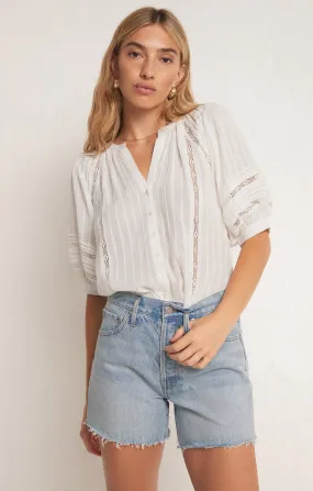 Z Supply Elliot Lace Inset Top in White